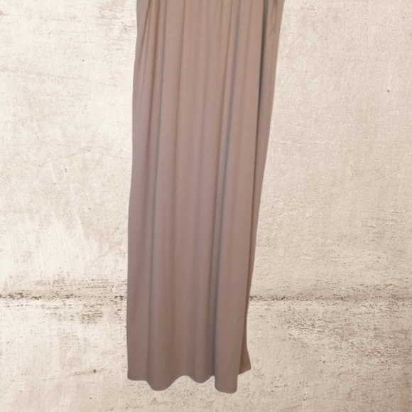 Zenana women's double layer ribbed maxi dress in Ash Mocha XL - Picture 6 of 7